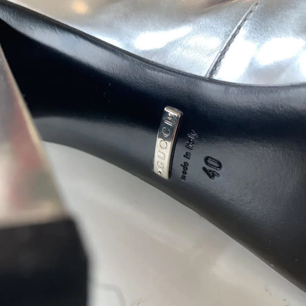 Gucci Silver Patent Leather Boots RUNS SMALL - Picture 8 of 8